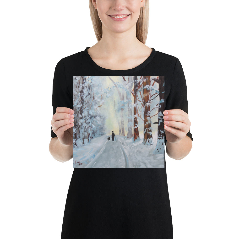 Winter walk through the woods Poster