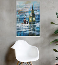 Load image into Gallery viewer, Mary Poppins in the clouds Framed poster