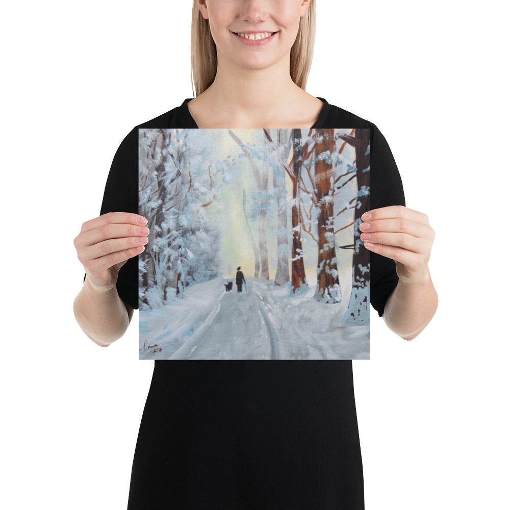Winter walk through the woods Poster