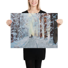 Load image into Gallery viewer, Winter walk through the woods Poster