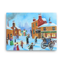 Load image into Gallery viewer, Scrooge and Tiny Tim stretched canvas print