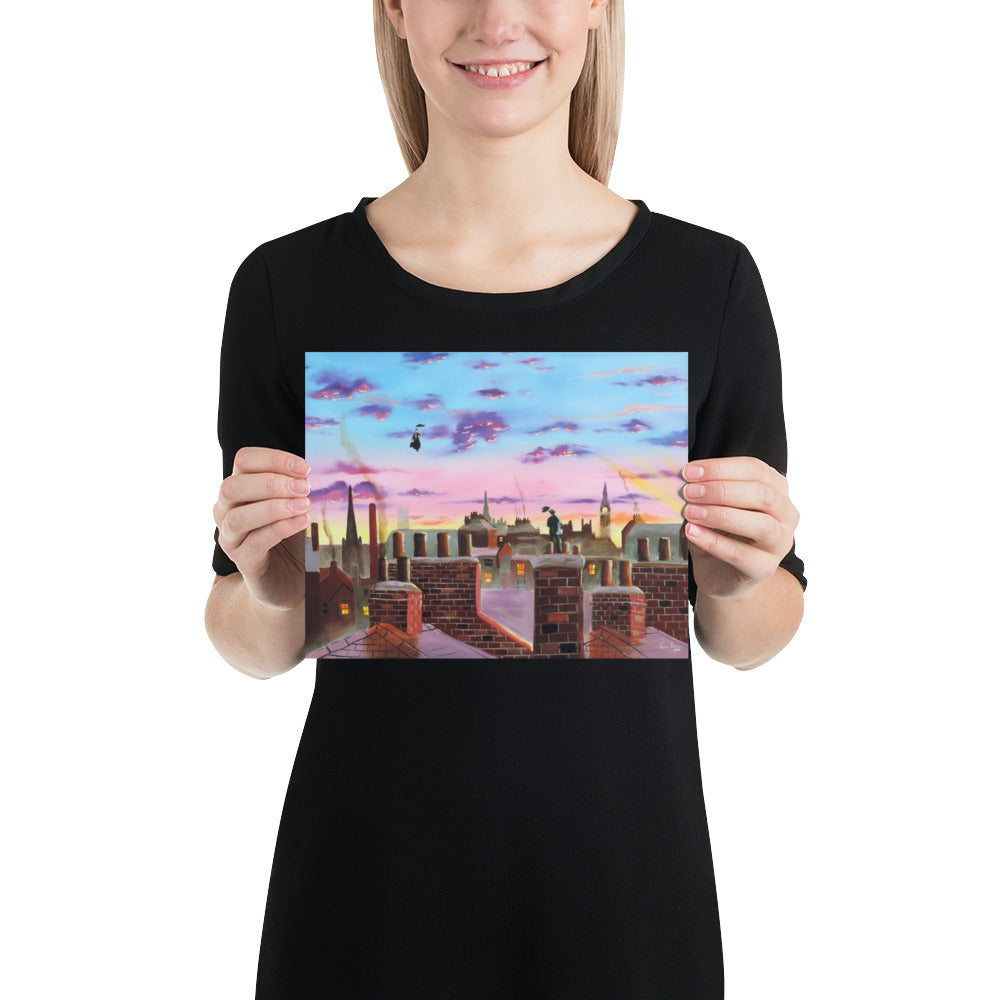 Mary Poppins art poster, Mary Poppins nursery decor