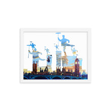 Load image into Gallery viewer, Mary Poppins print, London Chimney sweeps silhouette Framed poster