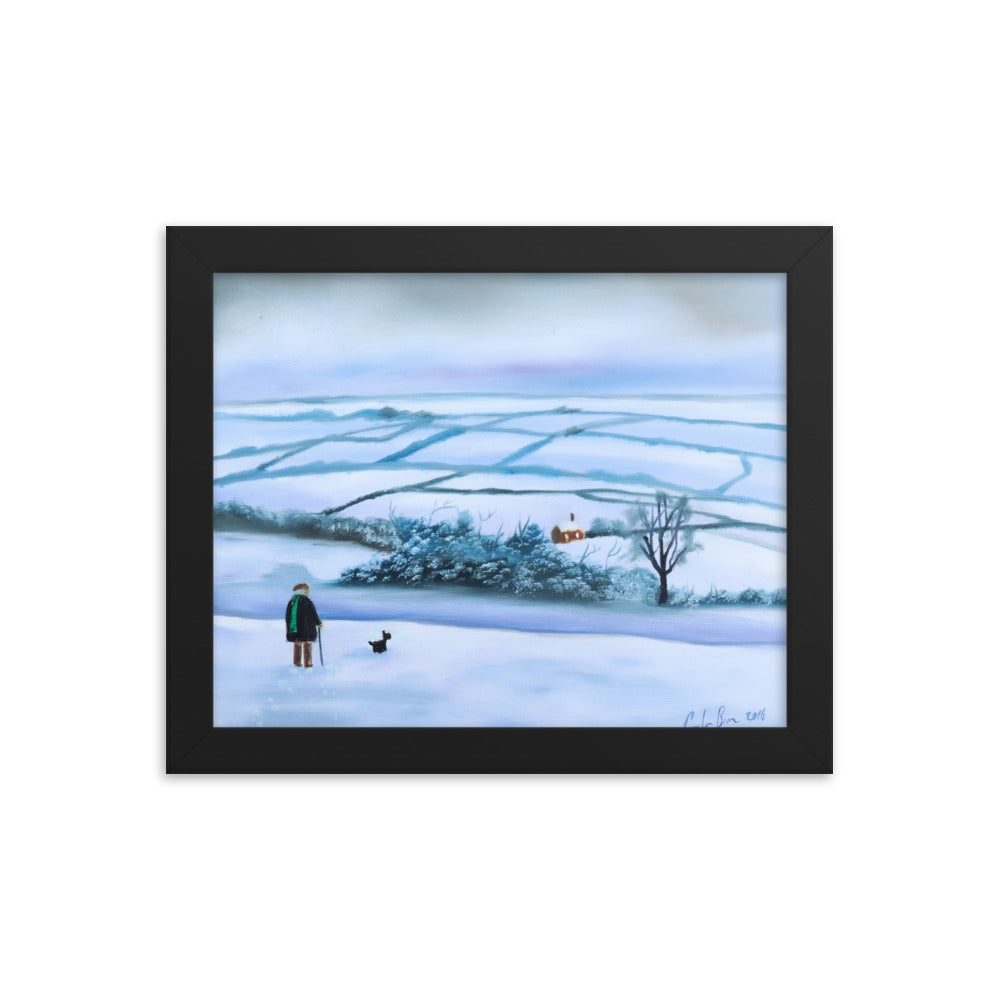 Our view of the house, winter framed print