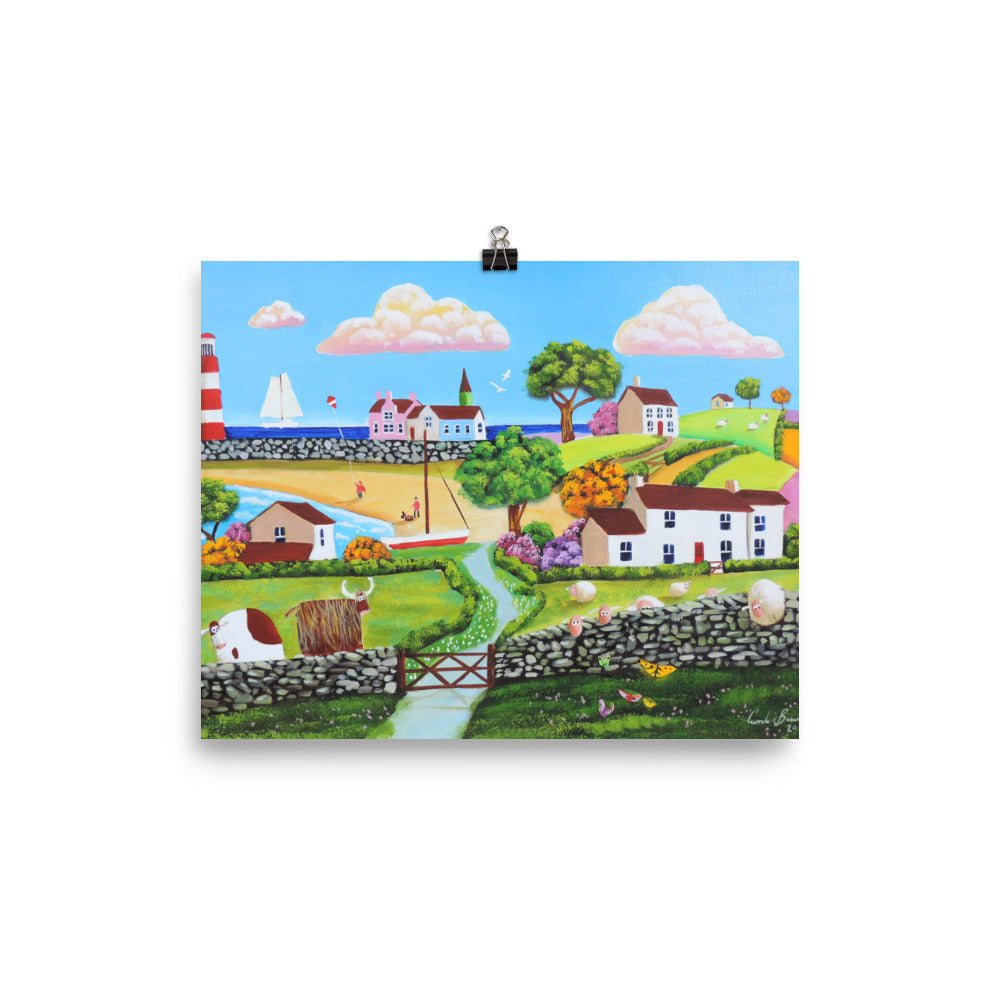 Colourful nursery folk art print