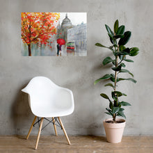 Load image into Gallery viewer, Rainy couple with a red umbrella print