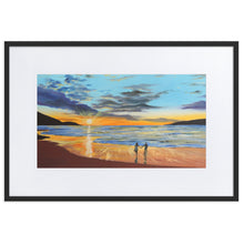 Load image into Gallery viewer, Romantic beach sunset print, Framed print With Mat