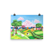 Load image into Gallery viewer, A happy folk art seaside scene print, Gordon Bruce art Poster