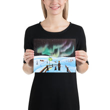 Load image into Gallery viewer, Man and dog folk art winter Poster