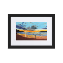 Load image into Gallery viewer, Romantic beach sunset print, Framed print With Mat