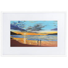 Load image into Gallery viewer, Romantic beach sunset print, Framed print With Mat