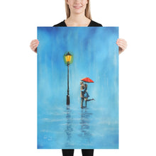 Load image into Gallery viewer, Kissing couple in the rain print
