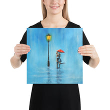 Load image into Gallery viewer, Kissing couple in the rain print