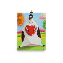 Load image into Gallery viewer, Cute cow print, cow with a heart illustration Poster