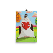 Load image into Gallery viewer, Cute cow print, cow with a heart illustration Poster