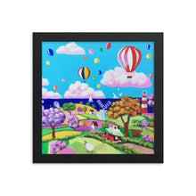 Load image into Gallery viewer, Folk art painting - happy seaside framed print