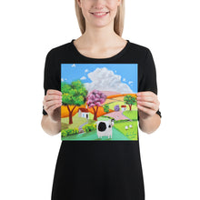 Load image into Gallery viewer, folk art print taken from the original painting, cow and sheep