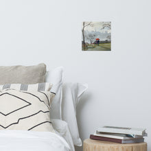 Load image into Gallery viewer, Couple in the rain with a red umbrella, Edinburgh city print