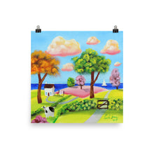 Load image into Gallery viewer, Cow and a washing line Photo paper poster