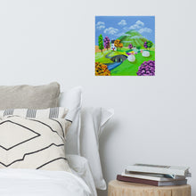 Load image into Gallery viewer, Little houses folk art print