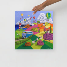 Load image into Gallery viewer, Camper Van Naive art landscape print