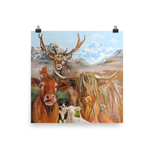 Load image into Gallery viewer, Highland cow Scottish locals print
