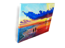 Load image into Gallery viewer, Together at Sunset – Original Romantic Seascape Oil Painting