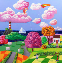 Load image into Gallery viewer, Summertime fun original naive painting
