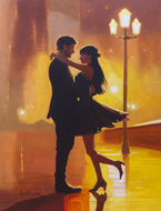 Night Out – Original Romantic City Oil Painting