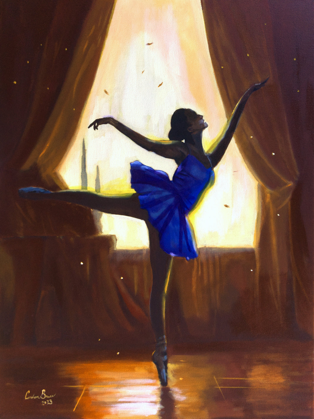 Ballerina dance practice original painting