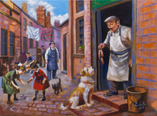 Load image into Gallery viewer, The Butcher’s Treat oil painting on canvas
