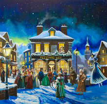 Load image into Gallery viewer, Fezziwig’s Christmas Party - Large 30x30” Oil Painting | Charles Dickens Art | A Christmas Carol Painting
