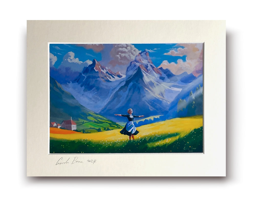 The Sound of Music print, Julie Andrews as Maria art print, with mount