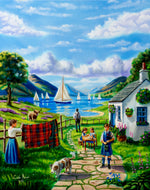 Lochside Memories – Original Scottish Folk Art Landscape Oil Painting