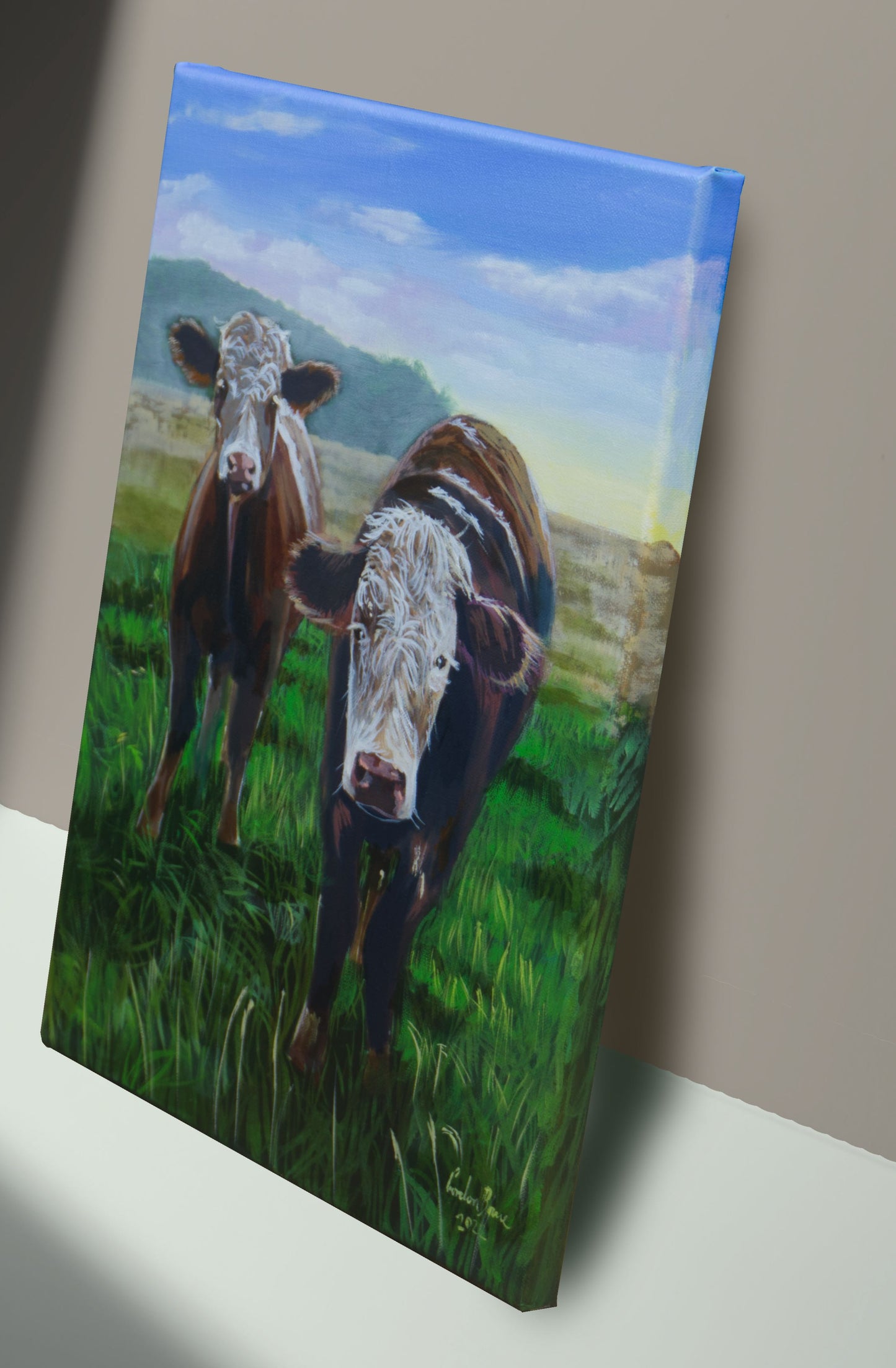 Two cows original painting