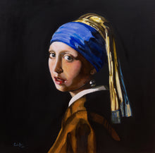 Load image into Gallery viewer, Girl with a pearl earring original painting
