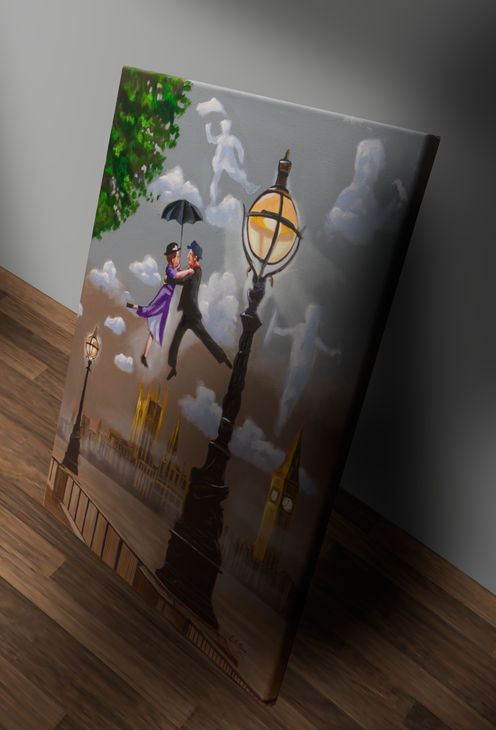 Mary Poppins London dancing original painting