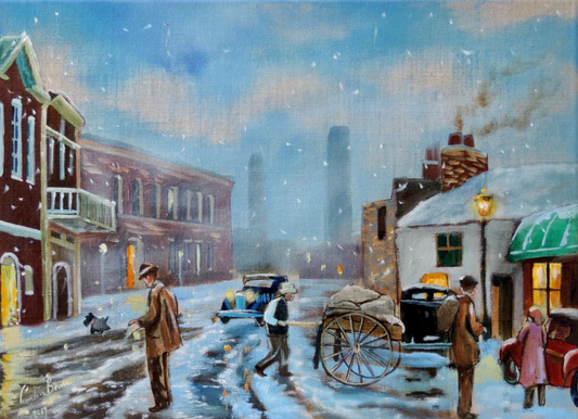 Winter scene The Barrow Man (Linen canvas) (2019)