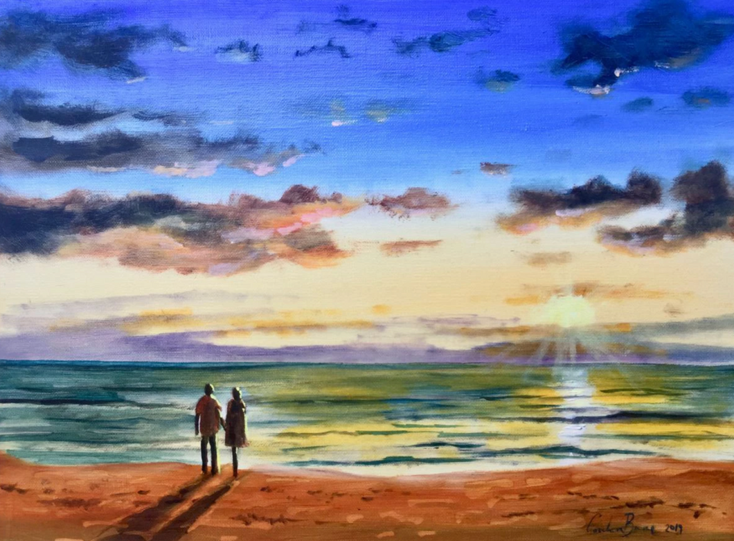 Golden sea (Linen canvas) (2019)