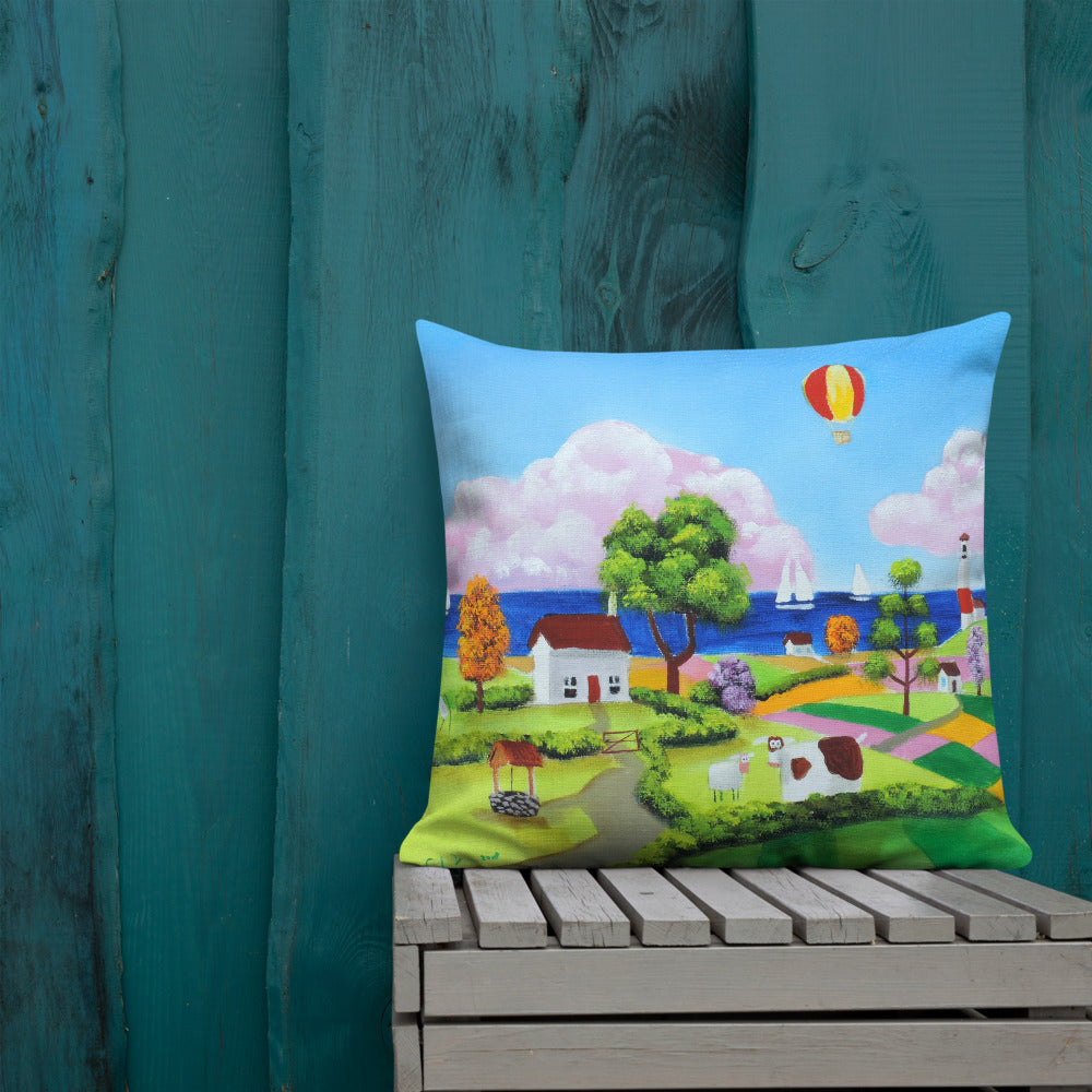Colourful folk art Premium Pillow