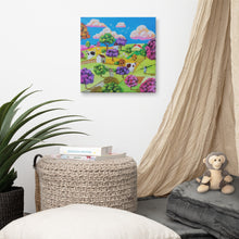 Load image into Gallery viewer, Flying a kite naive art canvas
