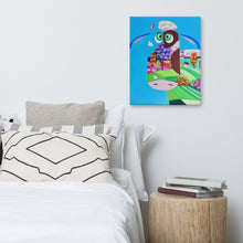Load image into Gallery viewer, Cute cow face, folk art Canvas print
