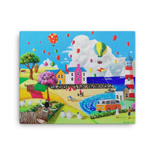 Load image into Gallery viewer, At the seaside naive art canvas
