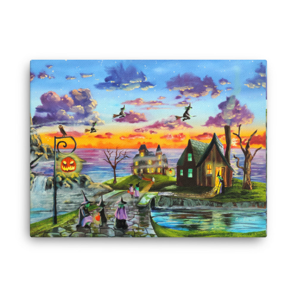 Halloween print witches, trick or treat Canvas