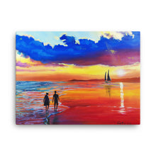 Load image into Gallery viewer, Together at the sunset canvas print
