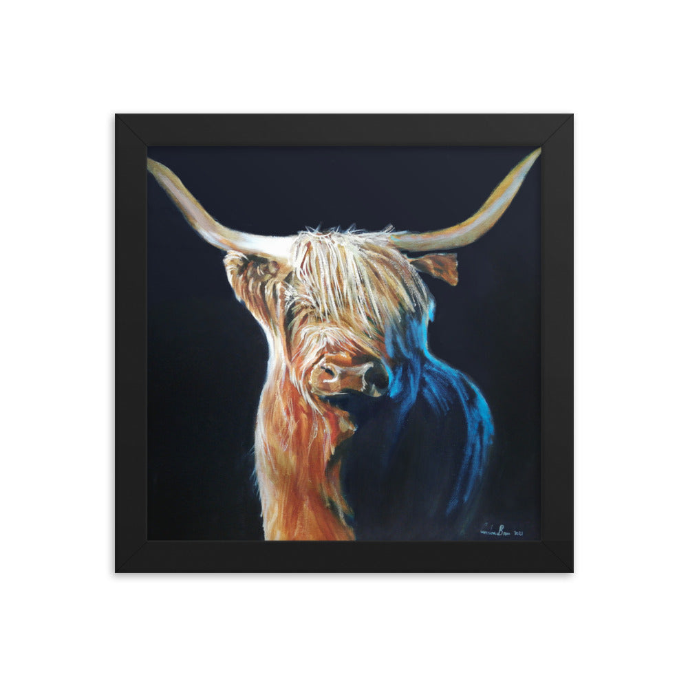 Highland cow framed print