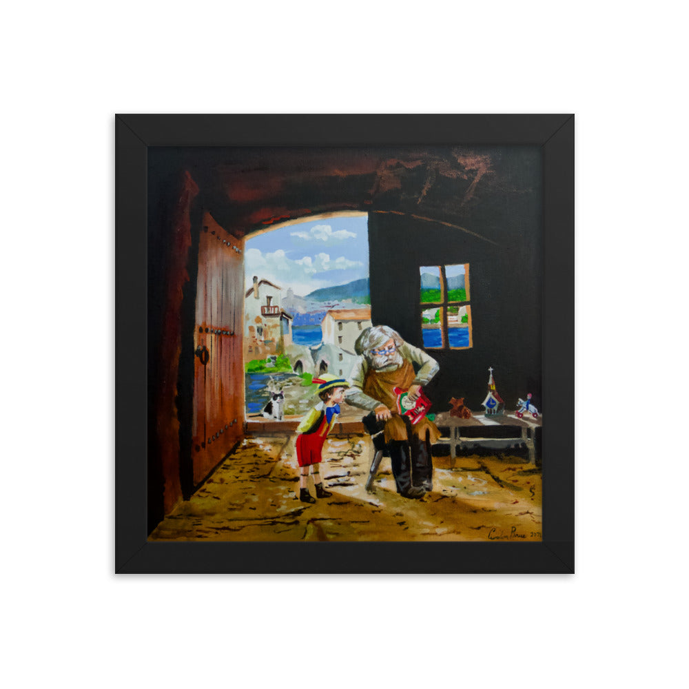 Pinocchio and Geppetto Framed print