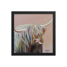 Load image into Gallery viewer, Highland cow Framed poster
