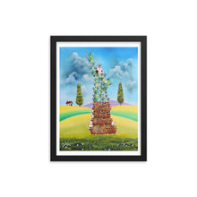 Load image into Gallery viewer, Nursery decor, Framed poster, Statue of Liberty made of sheep and cows
