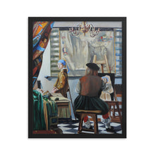 Load image into Gallery viewer, Vermeer paints The Girl with a Pearl Earring print taken from painting Framed poster
